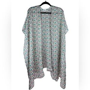Boho Aztec Kimono One Size Serra Tribal Print Lightweight Festival Coverup